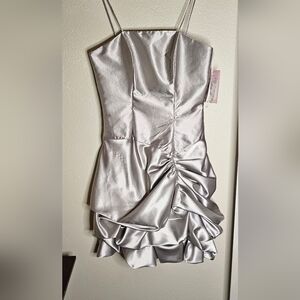 Silver Satin Dress